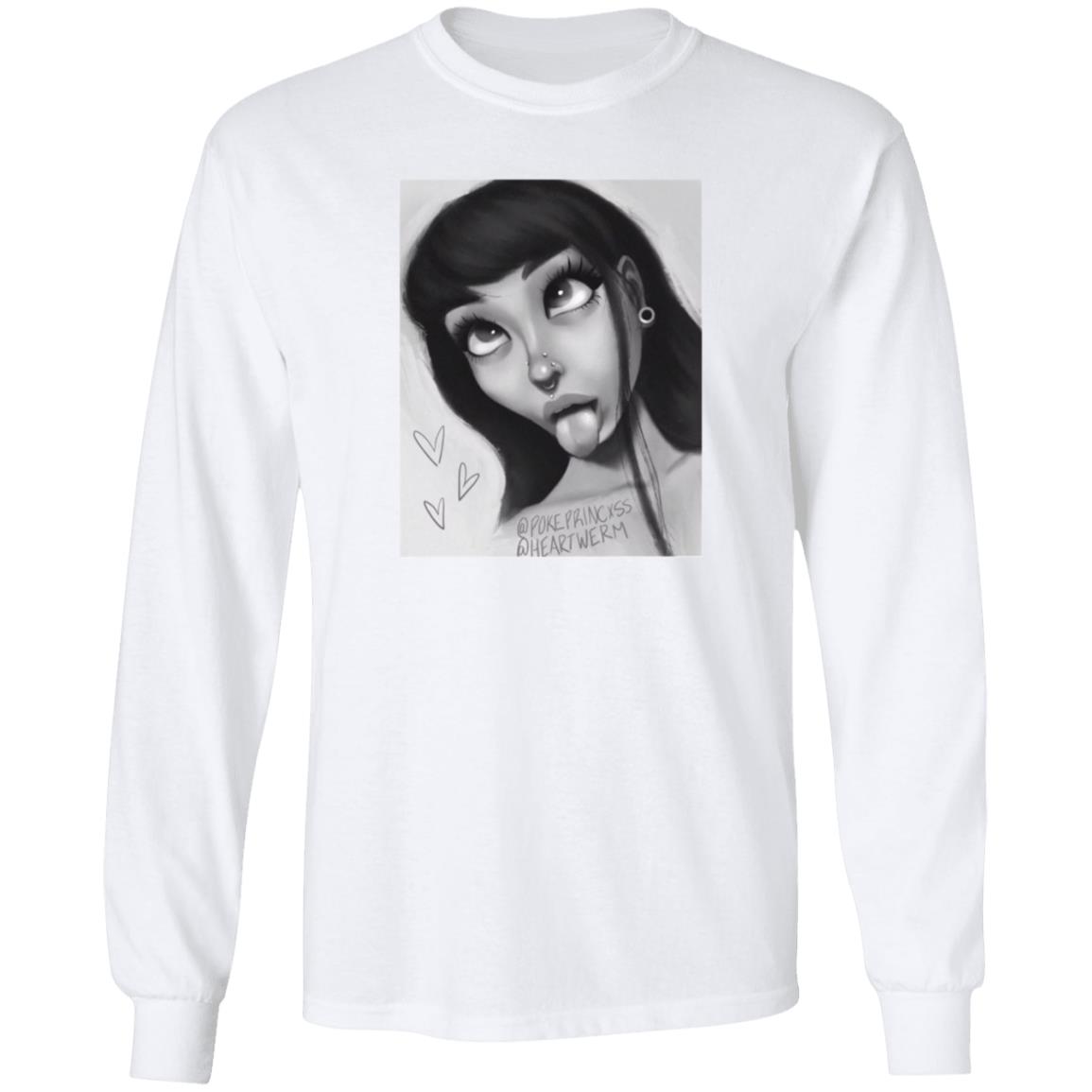 Pokeprincxss Sticker Hoodie Pokeprincxss Heart Werm Hooded Sweatshirt Merch  - Hnatee