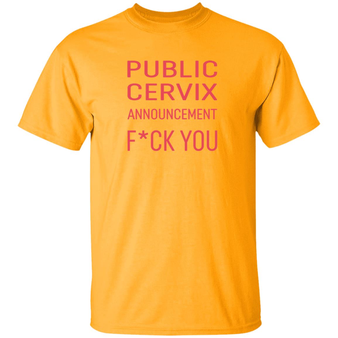 Public Cervix Announcement Fuck You Shirt Public Cervix Announcement Fuck You Shirt
