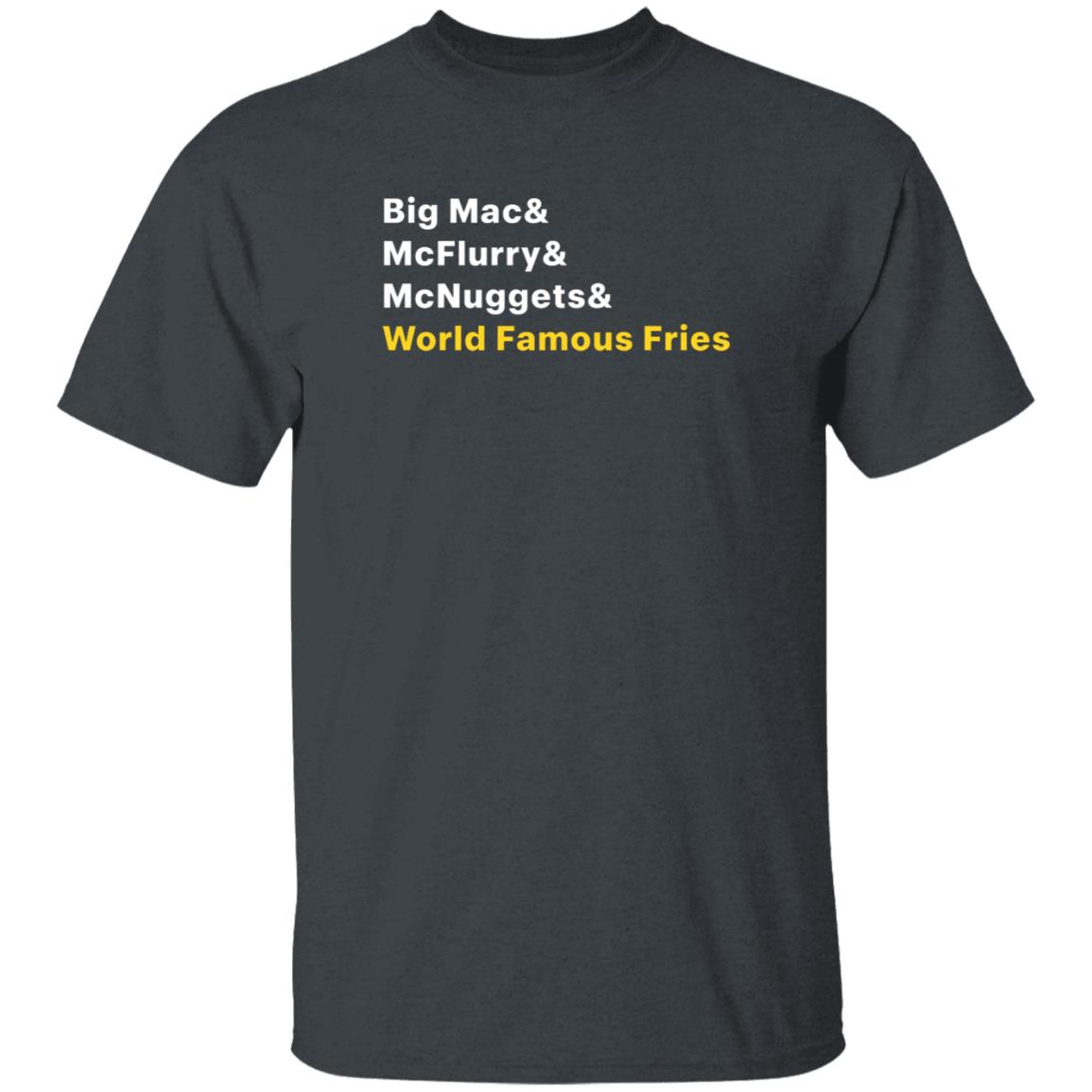 McDonald's Merch Big Mac McFlurry McNuggets World Famous Fries Shirt Menu T-Shirt McDonald's Merch Big Mac McFlurry McNuggets World Famous Fries Shirt Menu T-Shirt