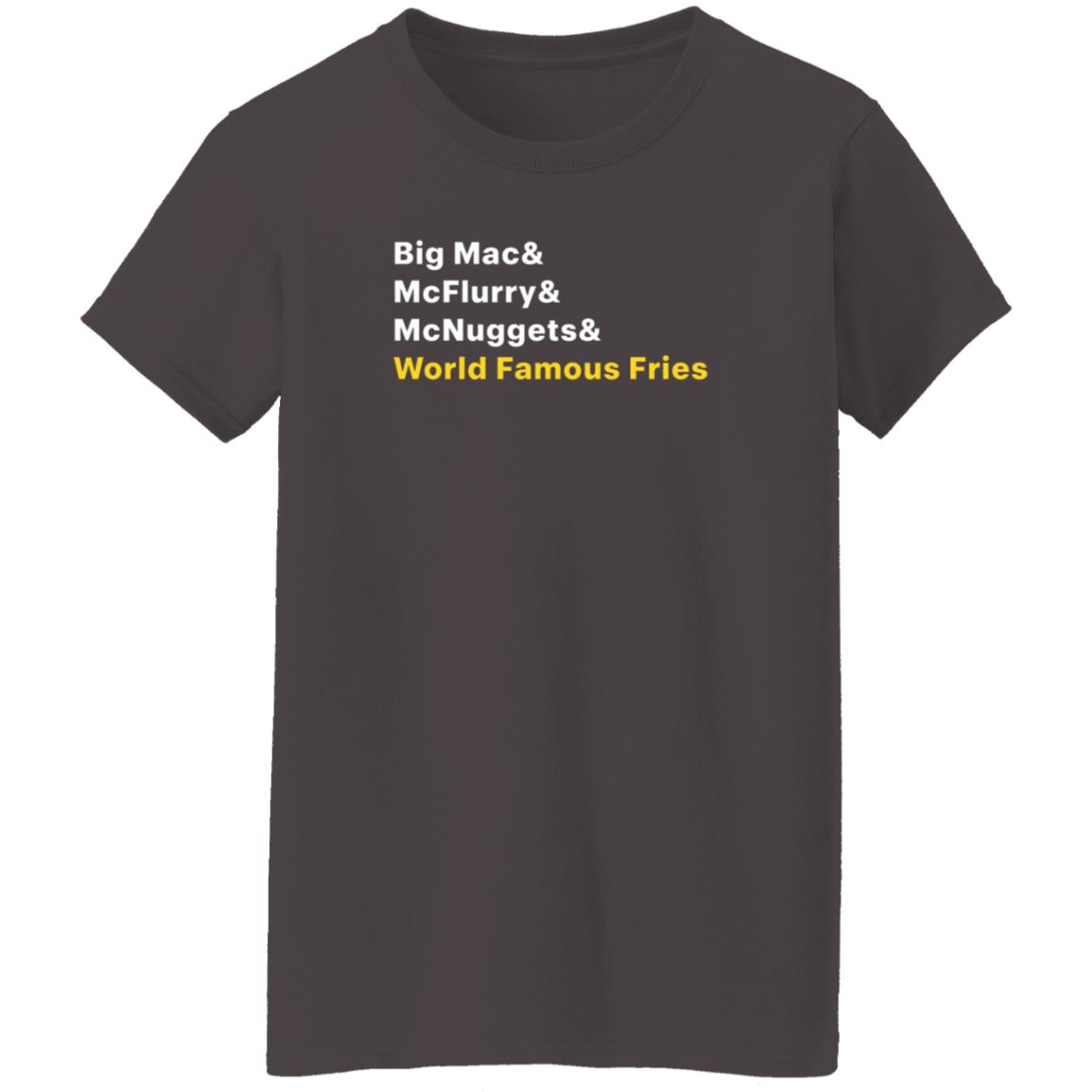 McDonald's Merch Big Mac McFlurry McNuggets World Famous Fries Shirt Menu T-Shirt McDonald's Merch Big Mac McFlurry McNuggets World Famous Fries Shirt Menu T-Shirt